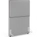 Cabeceira Solteiro Vicenza 100cm L02 Bouclê Cinza Com 1 Mesa de Cabeceira Work Branco - Lyam Decor