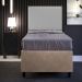 Cabeceira Solteiro Vicenza 100cm L02 Bouclê Cinza Com 1 Mesa de Cabeceira Work Preto - Lyam Decor