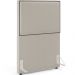 Cabeceira Solteiro Vicenza 100cm L02 Bouclê Creme Com 1 Mesa de Cabeceira Work Branco - Lyam Decor