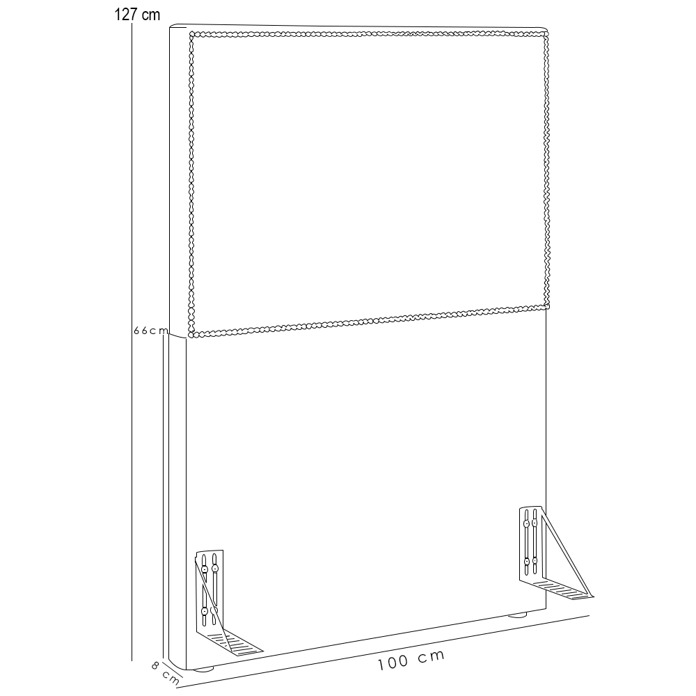 Cabeceira Solteiro Vicenza 100cm L02 Bouclê Rosê Com 01 Mesa de Cabeceira Work Branco - Lyam Decor