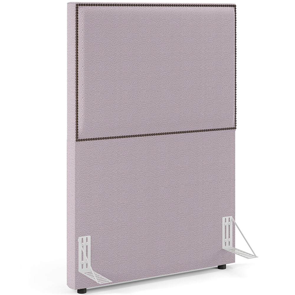Cabeceira Solteiro Vicenza 100cm L02 Bouclê Rosê Com 01 Mesa de Cabeceira Work Preto - Lyam Decor