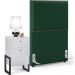 Cabeceira Solteiro Vicenza 100cm L02 Bouclê Verde Com 01 Mesa de Cabeceira Work Branco - Lyam Decor