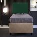 Cabeceira Solteiro Vicenza 100cm L02 Bouclê Verde Com 01 Mesa de Cabeceira Work Preto - Lyam Decor