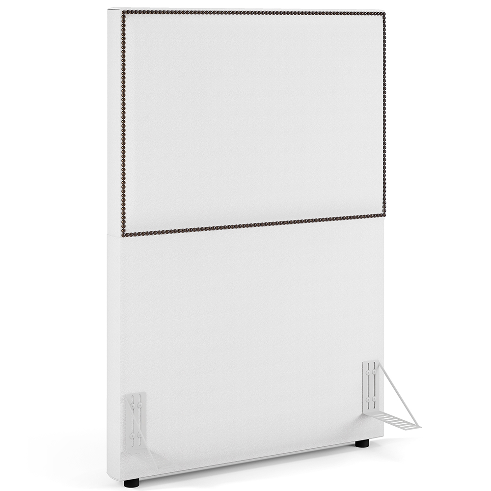 Cabeceira Solteiro Vicenza 100cm L02 Facto Branco Com 01 Mesa De Cabeceira Work Branco - Lyam Decor