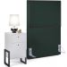 Cabeceira Solteiro Vicenza 100cm Linho Verde Musgo L02 Com Mesa de Cabeceira Work Branco - Lyam Decor