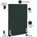 Cabeceira Solteiro Vicenza 100cm Linho Verde Musgo L02 Com Mesa de Cabeceira Work Branco - Lyam Decor
