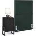 Cabeceira Solteiro Vicenza 100cm Linho Verde Musgo L02 E Mesa de Cabeceira Work Preto - Lyam Decor