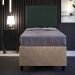 Cabeceira Solteiro Vicenza 100cm Linho Verde Musgo L02 E Mesa de Cabeceira Work Preto - Lyam Decor