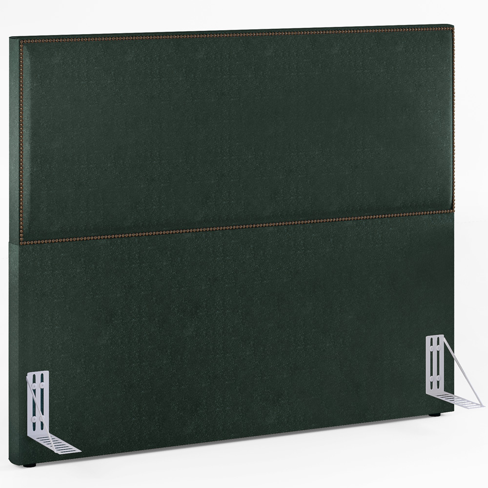 Cabeceira Vicenza 140 cm Linho Verde Musgo L02 Com 02 Mesas de Cabeceira Work Branco - Lyam Decor