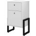 Cabeceira Vicenza 140 cm Linho Verde Musgo L02 Com 02 Mesas de Cabeceira Work Branco - Lyam Decor