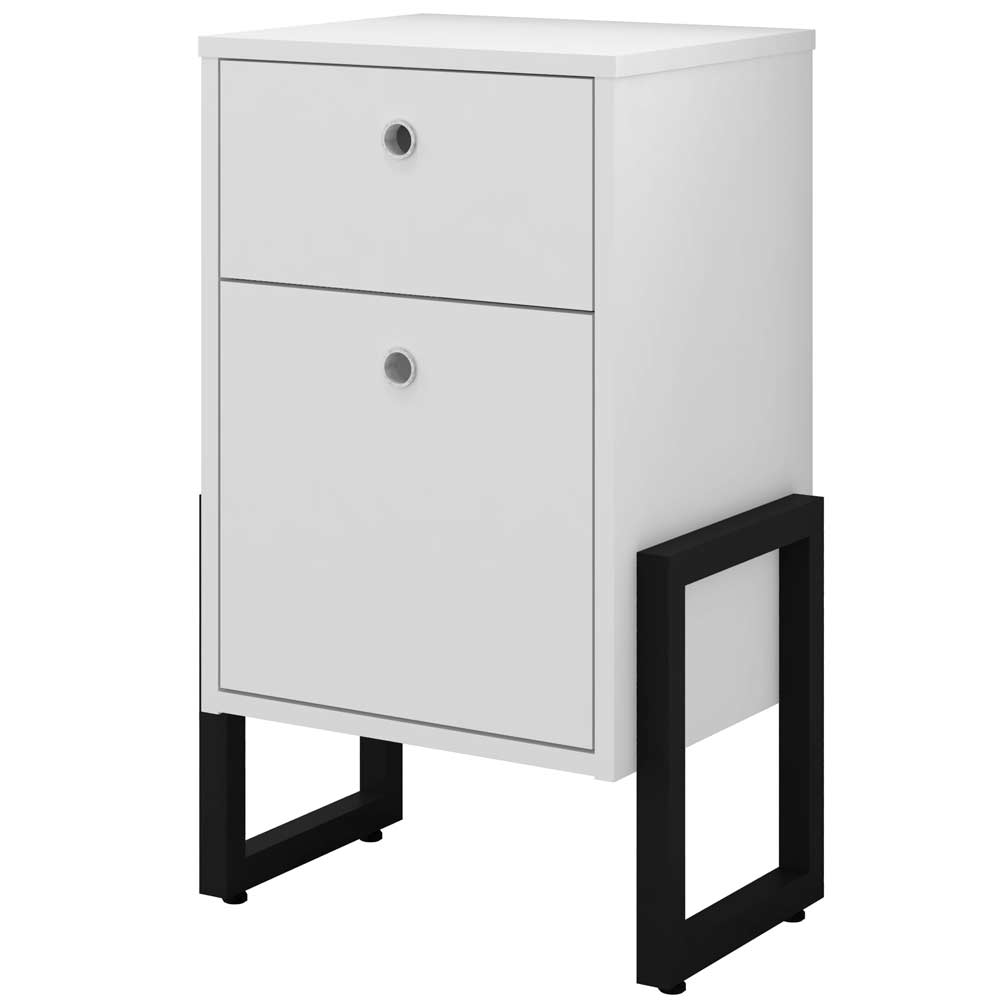 Cabeceira Vicenza 140 cm Linho Verde Musgo L02 Com 02 Mesas de Cabeceira Work Branco - Lyam Decor