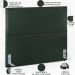 Cabeceira Vicenza 140 cm Linho Verde Musgo L02 Com 02 Mesas de Cabeceira Work Branco - Lyam Decor