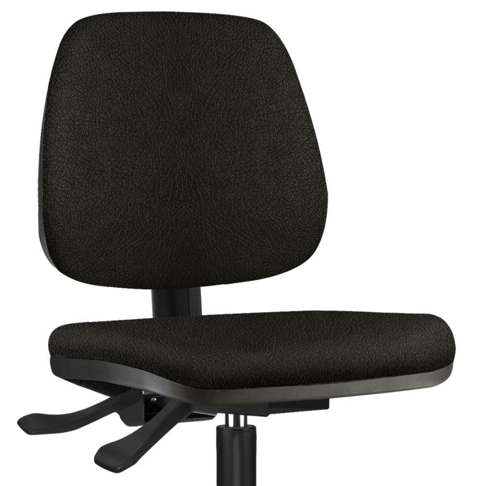 Cadeira Caixa Alta Giratória Job L02 Couro Sintético Preto - Lyam Decor