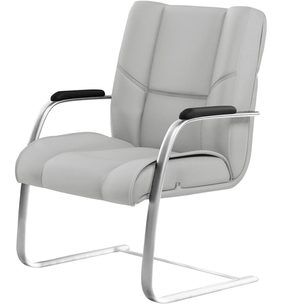 Cadeira De Escritório Fixa Executiva New Onix F02 Tecido Sintético Cinza - Lyam Decor