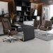 Cadeira De Escritório Fixa Executiva New Onix F02 Tecido Sintético Marrom - Lyam Decor
