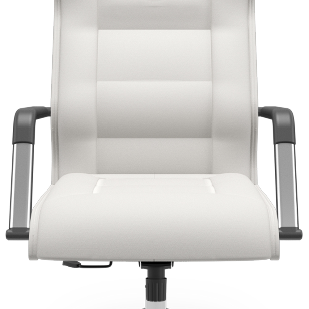 Cadeira De Escritório Giratória Presidente Base Cromada Kirk P03 Facto Branco - Lyam Decor