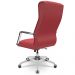 Cadeira De Escritório Giratória Presidente Base Cromada Kirk P03 Vinil Vermelho - Lyam Decor