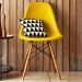 Cadeira Decorativa Eiffel Charles Eames F03 Amarelo com Pés de Madeira - Lyam Decor