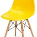 Cadeira Decorativa Eiffel Charles Eames F03 Amarelo com Pés de Madeira - Lyam Decor