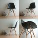 Cadeira Decorativa Eiffel Charles Eames F03 Preto com Pés de Madeira - Lyam Decor