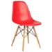 Cadeira Decorativa Eiffel Charles Eames F03 Vermelho com Pés de Madeira - Lyam Decor