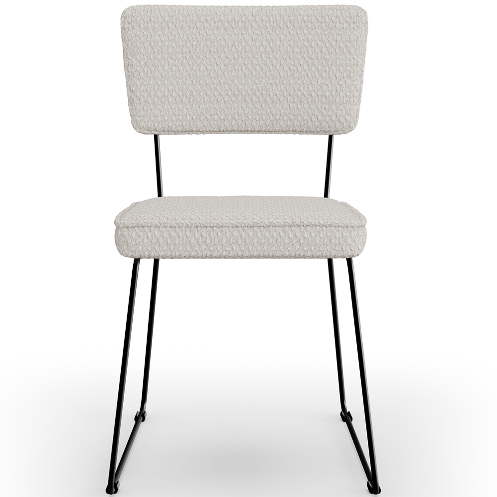Cadeira Decorativa Estofada Para Sala De Jantar Allana L02 Bouclê Cru - Lyam