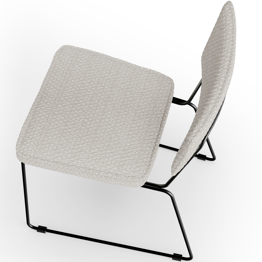 Cadeira Decorativa Estofada Para Sala De Jantar Allana L02 Bouclê Cru - Lyam