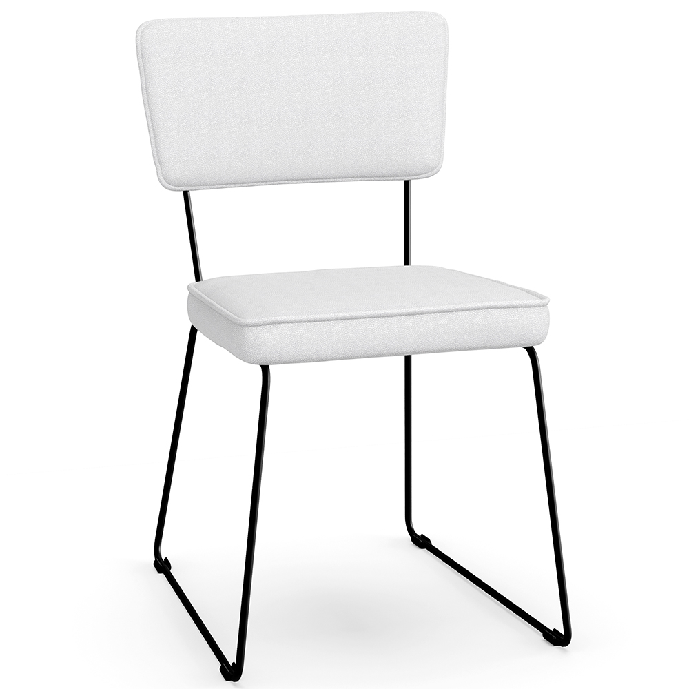 Cadeira Decorativa Estofada Para Sala De Jantar Allana L02 Facto Branco - Lyam Decor