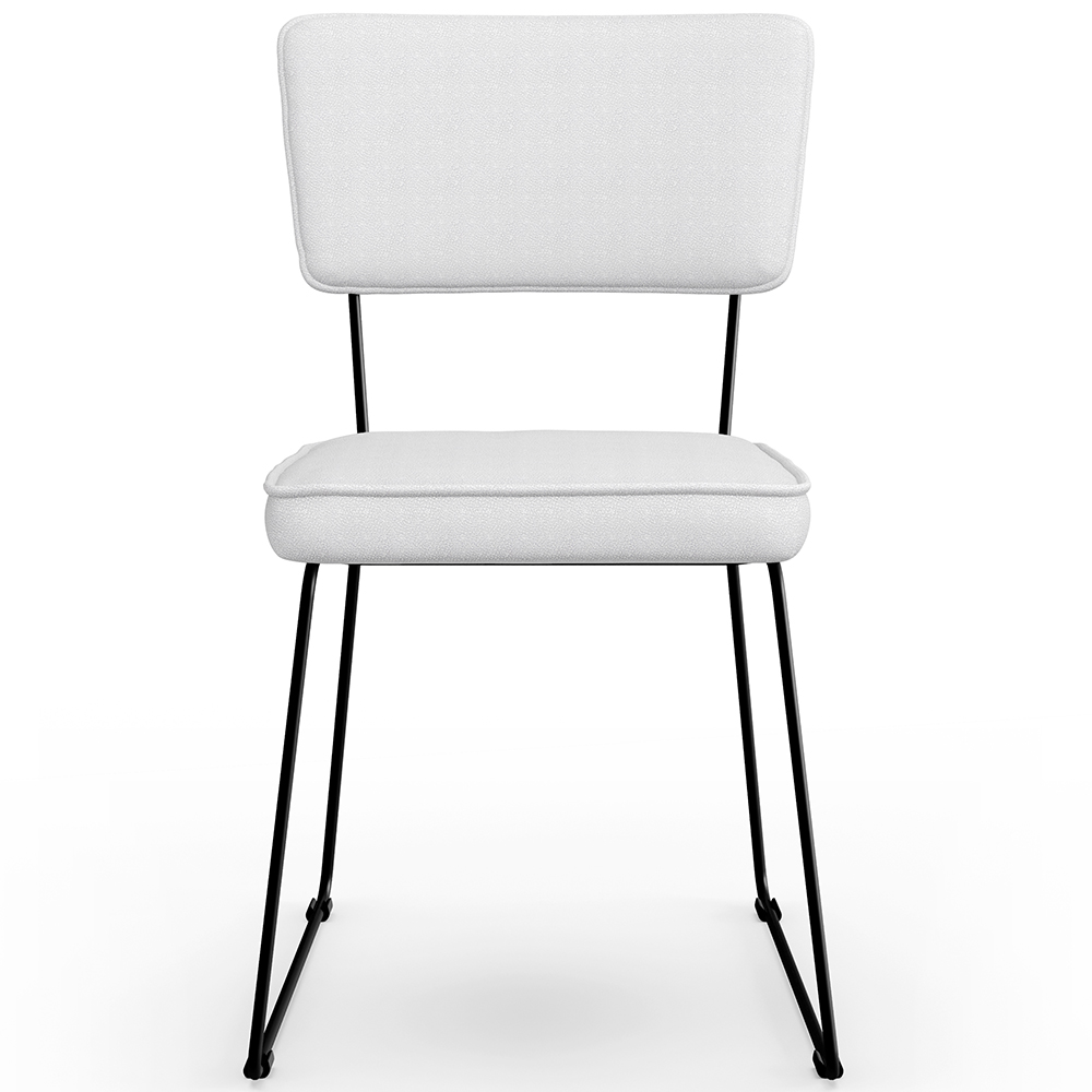 Cadeira Decorativa Estofada Para Sala De Jantar Allana L02 Facto Branco - Lyam Decor