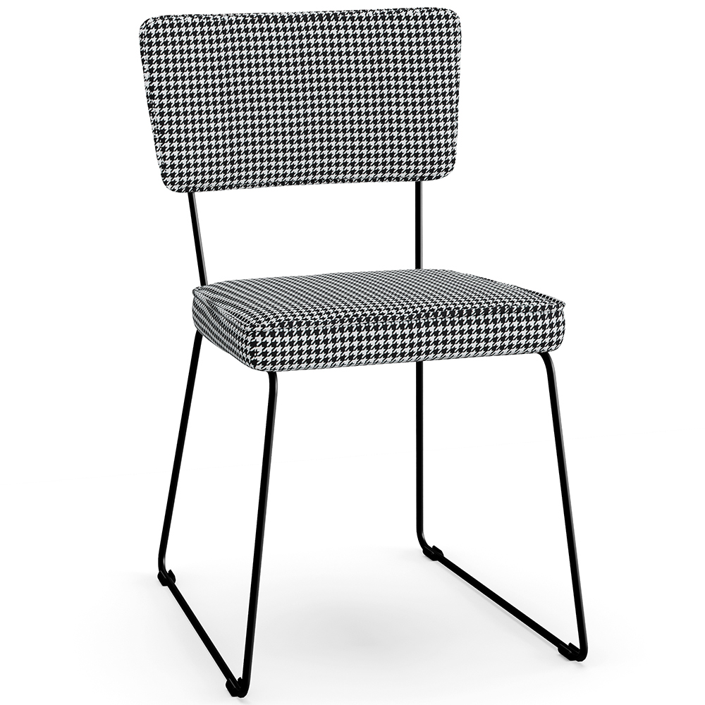 Cadeira Decorativa Estofada Para Sala De Jantar Allana L02 Pied Poule - Lyam Decor