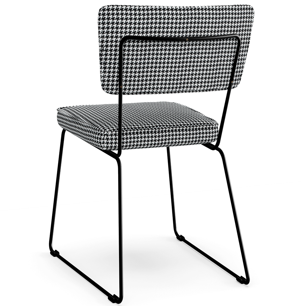 Cadeira Decorativa Estofada Para Sala De Jantar Allana L02 Pied Poule - Lyam Decor