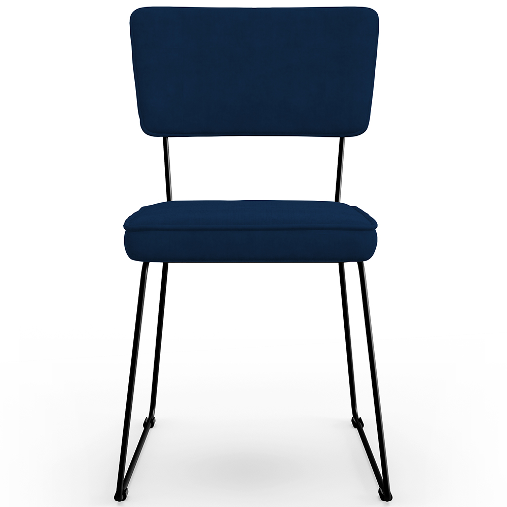 Cadeira Decorativa Estofada Para Sala De Jantar Allana L02 Suede Azul Marinho - Lyam Decor