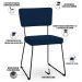 Cadeira Decorativa Estofada Para Sala De Jantar Allana L02 Suede Azul Marinho - Lyam Decor