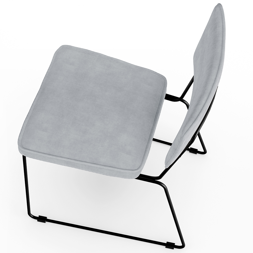 Cadeira Decorativa Estofada Para Sala De Jantar Allana L02 Suede Cinza - Lyam Decor