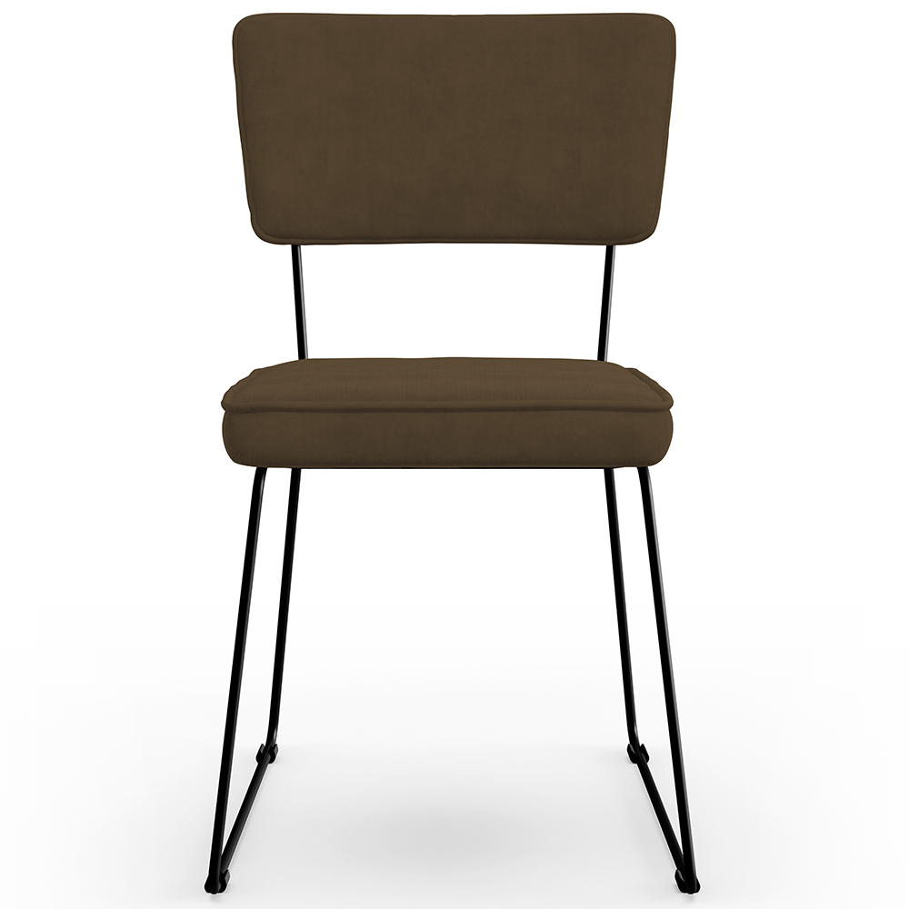 Cadeira Decorativa Estofada Para Sala De Jantar Allana L02 Suede Marrom - Lyam Decor