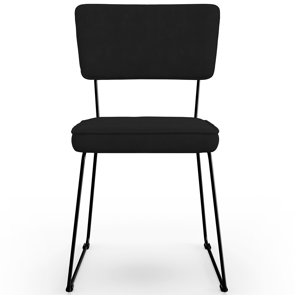 Cadeira Decorativa Estofada Para Sala De Jantar Allana L02 Suede Preto - Lyam Decor