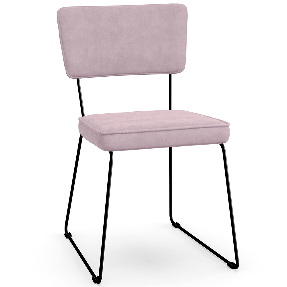 Cadeira Decorativa Estofada Para Sala De Jantar Allana L02 Suede Rosê - Lyam Decor