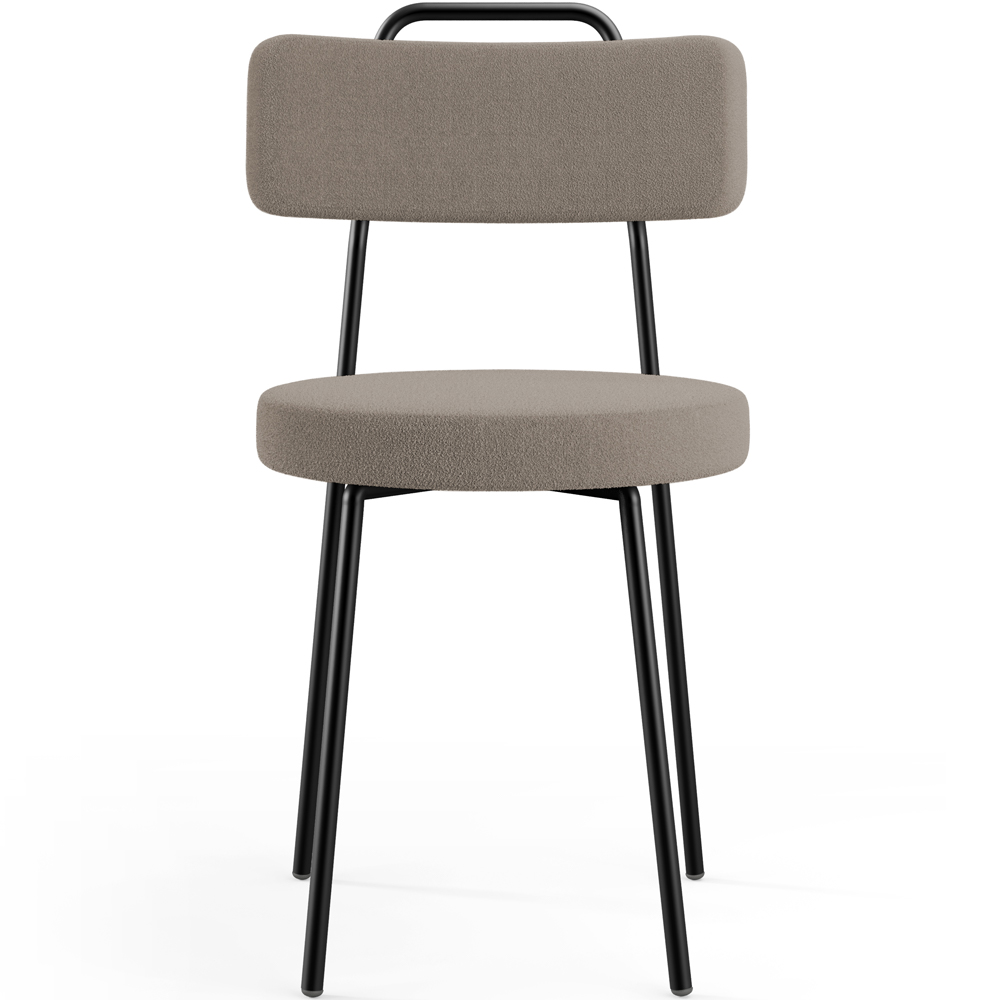 Cadeira Decorativa Estofada Para Sala De Jantar Barcelona L02 Bouclê Bege - Lyam Decor