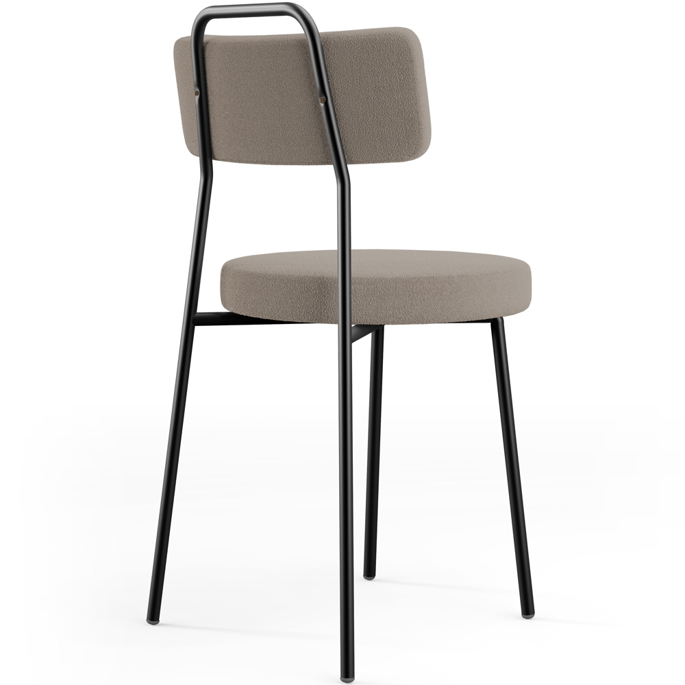 Cadeira Decorativa Estofada Para Sala De Jantar Barcelona L02 Bouclê Bege - Lyam Decor