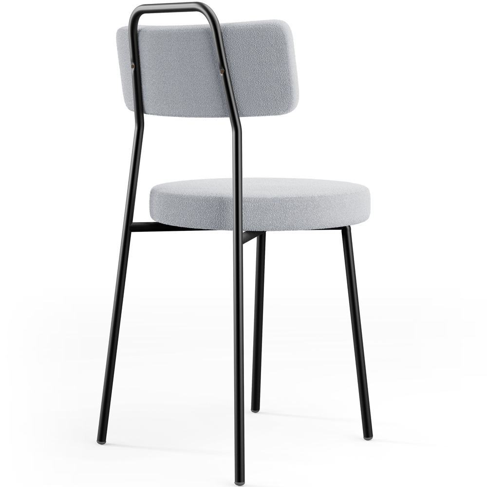 Cadeira Decorativa Estofada Para Sala De Jantar Barcelona L02 Bouclê Cinza - Lyam Decor