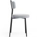 Cadeira Decorativa Estofada Para Sala De Jantar Barcelona L02 Bouclê Cinza - Lyam Decor