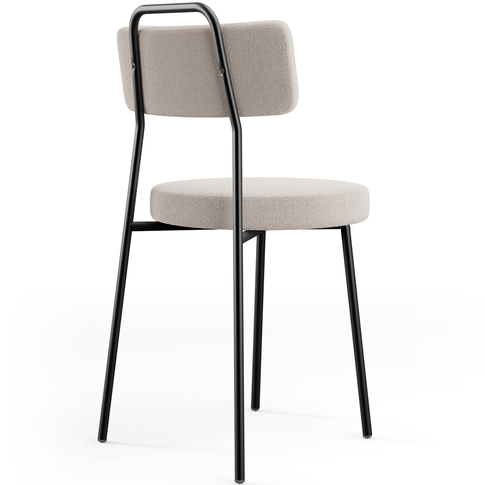 Cadeira Decorativa Estofada Para Sala De Jantar Barcelona L02 Bouclê Creme - Lyam Decor