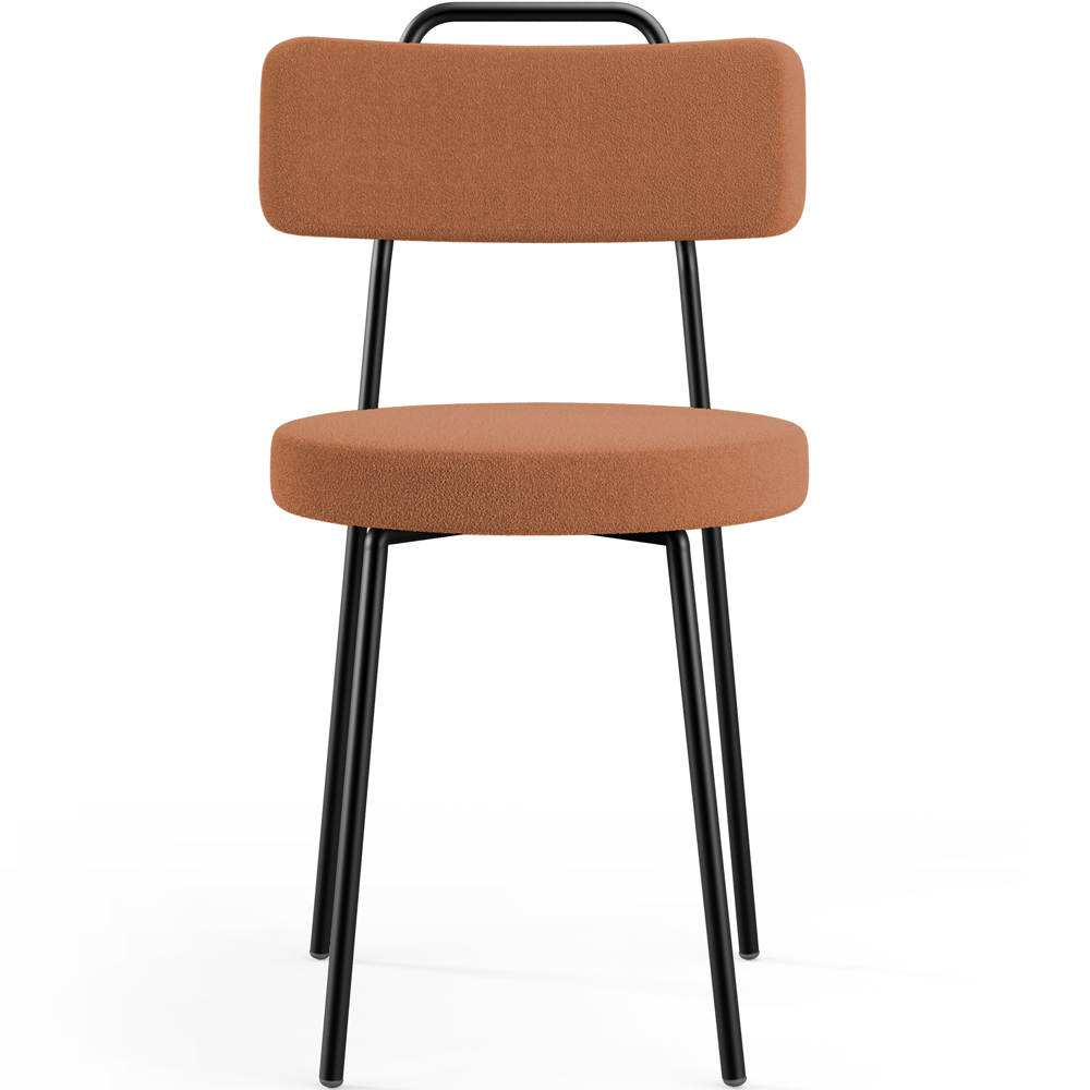 Cadeira Decorativa Estofada Para Sala De Jantar Barcelona L02 Bouclê Terracota - Lyam Decor