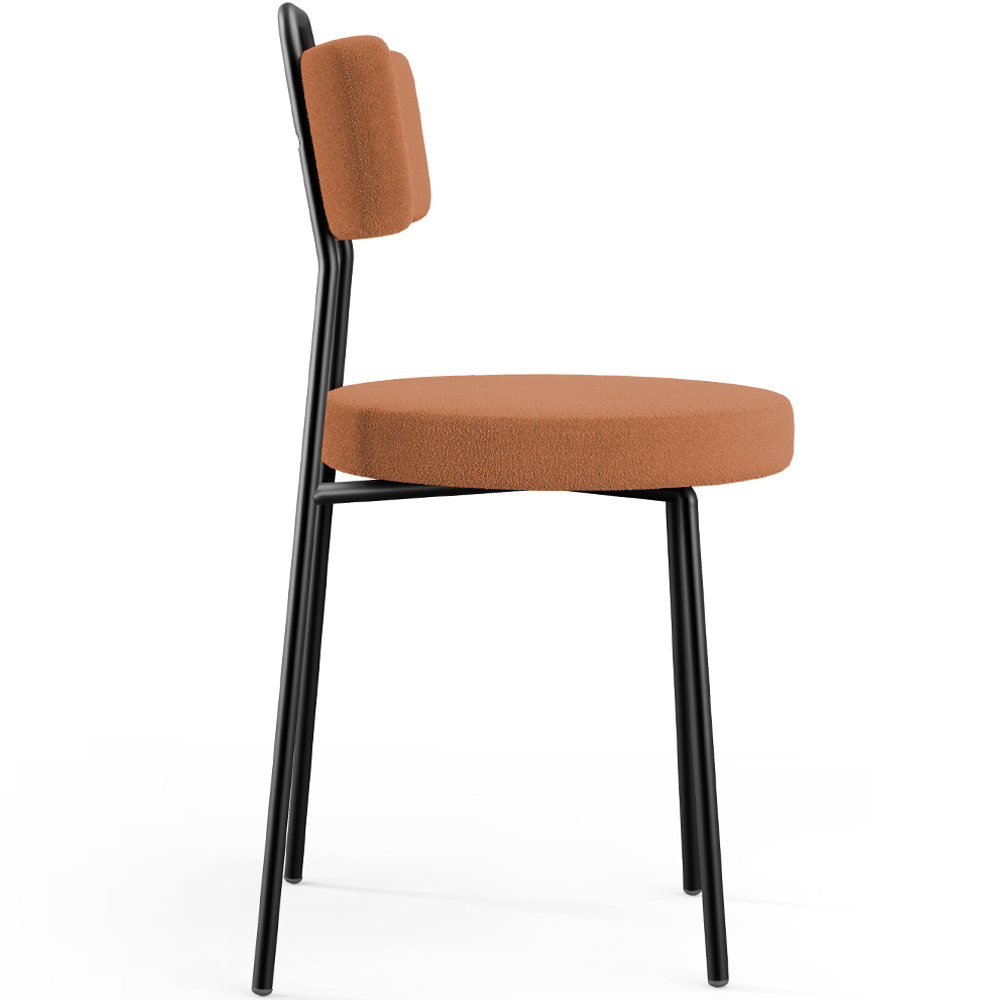 Cadeira Decorativa Estofada Para Sala De Jantar Barcelona L02 Bouclê Terracota - Lyam Decor