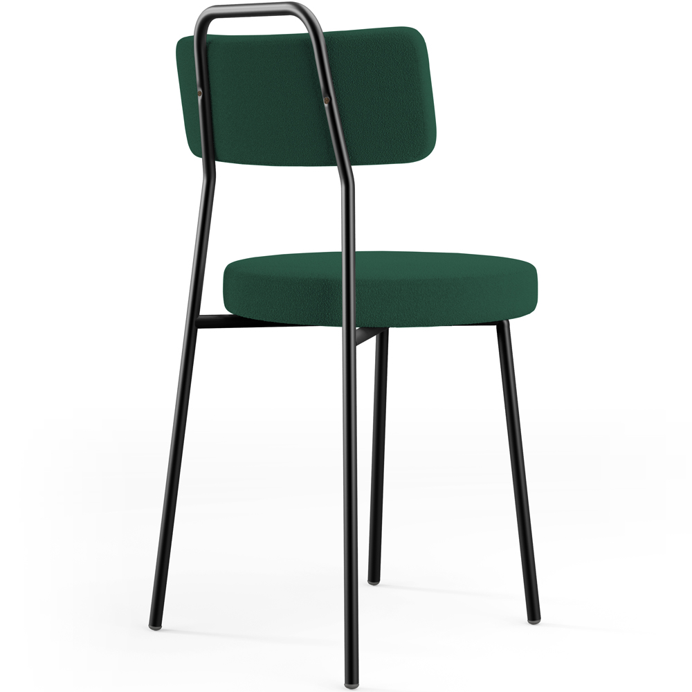 Cadeira Decorativa Estofada Para Sala De Jantar Barcelona L02 Bouclê Verde - Lyam Decor