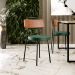 Cadeira Decorativa Estofada Para Sala De Jantar Barcelona L02 Couríssimo Camel Facto Verde - Lyam