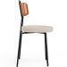 Cadeira Decorativa Estofada Para Sala De Jantar Barcelona L02 Couríssimo Camel Linho Bege - Lyam