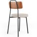 Cadeira Decorativa Estofada Para Sala De Jantar Barcelona L02 Couríssimo Camel Linho Bege - Lyam
