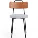 Cadeira Decorativa Estofada Para Sala De Jantar Barcelona L02 Couríssimo Camel Linho Cinza - Lyam