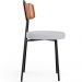 Cadeira Decorativa Estofada Para Sala De Jantar Barcelona L02 Couríssimo Camel Linho Cinza - Lyam